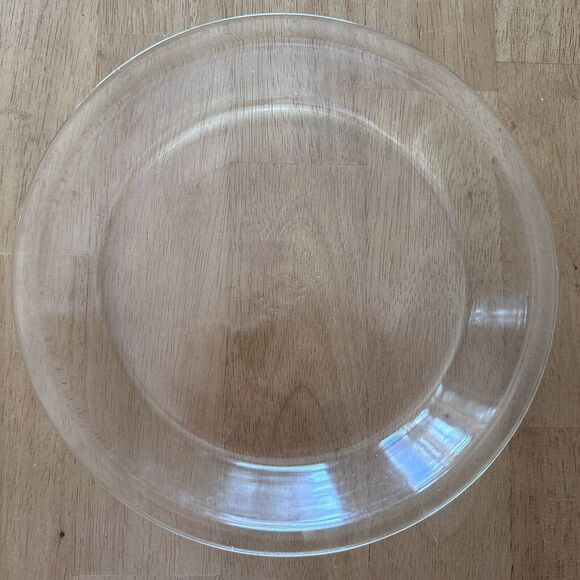 Vintage PYREX Rimmed Pie Plate 9.5" Clear‎ Glass #209 H-1 - Picture 1 of 2